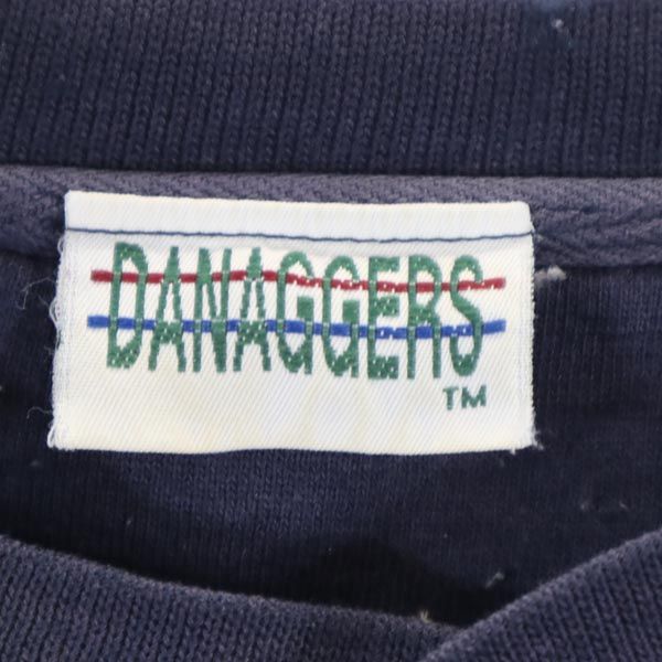 DANAGGERS 90s オールド プリント 長袖 スウェット トレーナー XL ネイビー プルオーバー メンズ