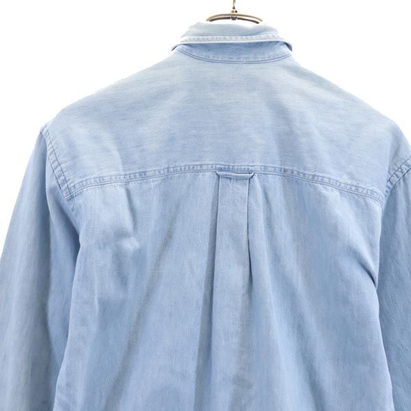 LANDS' END ランズエンド 90s オールド 長袖 デニムシャツ XS ブルー レディース