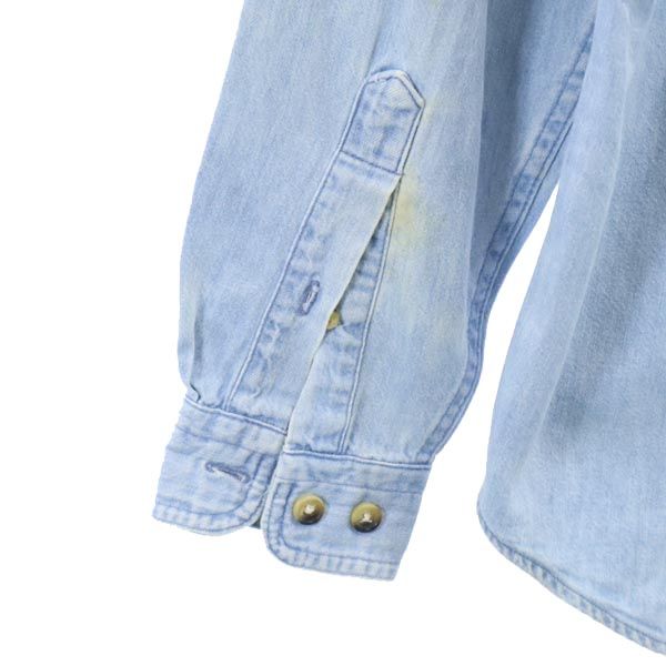 LANDS' END ランズエンド 90s オールド 長袖 デニムシャツ XS ブルー レディース