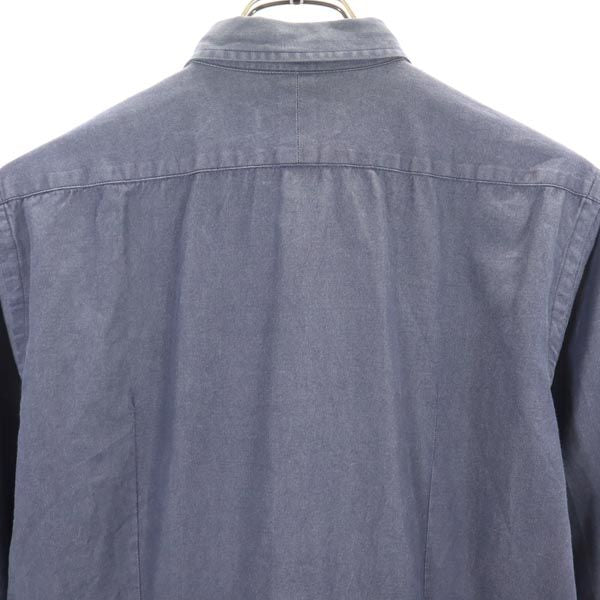 BURBERRY BLACK LABEL バーバリーブラックレーベル 三陽商会 長袖 シャンブレー プリーツ ボタンダウンシャツ 2 ネイビー レディース