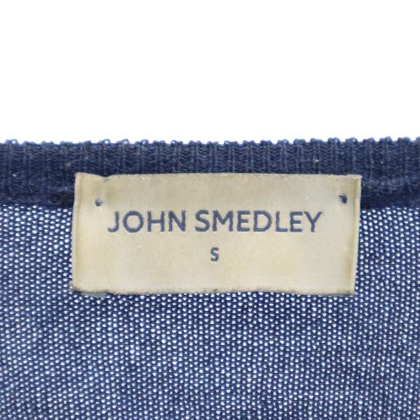 JOHN SMEDLEY ジョンスメドレー メリノウール100% 長袖 ニット S ネイビー セーター メンズ