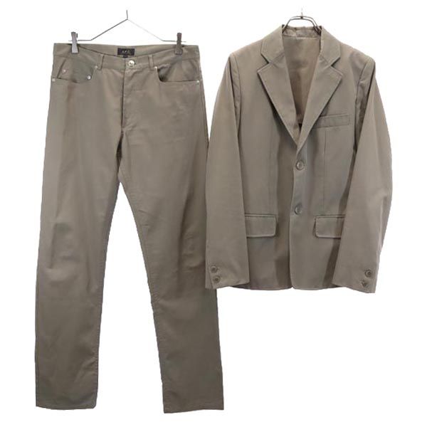 A.P.C. アーペーセー スーツ 上下 セットアップ 上XS/下W32 グレー テーラードジャケット ロングパンツ メンズ
