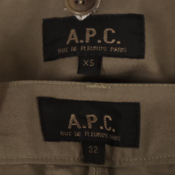 A.P.C. アーペーセー スーツ 上下 セットアップ 上XS/下W32 グレー テーラードジャケット ロングパンツ メンズ