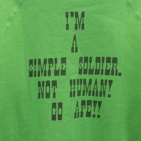 BABY MILO ベイビーマイロ 日本製 プリント 長袖 スウェット 130 グリーン A BATHING APEトレーナー キッズ