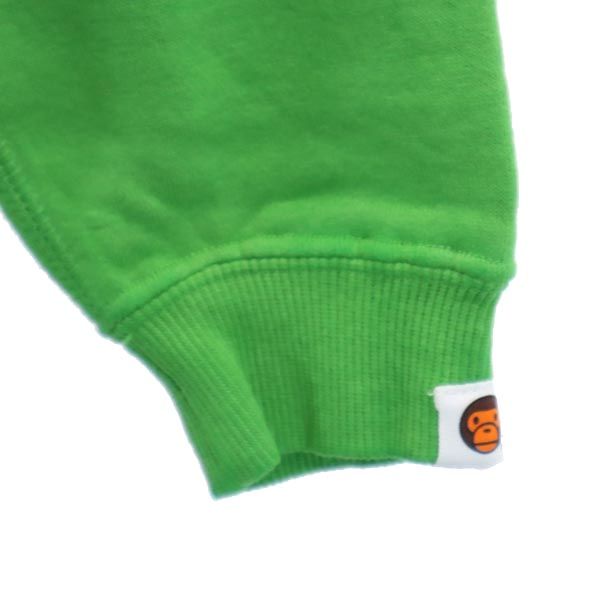 BABY MILO ベイビーマイロ 日本製 プリント 長袖 スウェット 130 グリーン A BATHING APEトレーナー キッズ