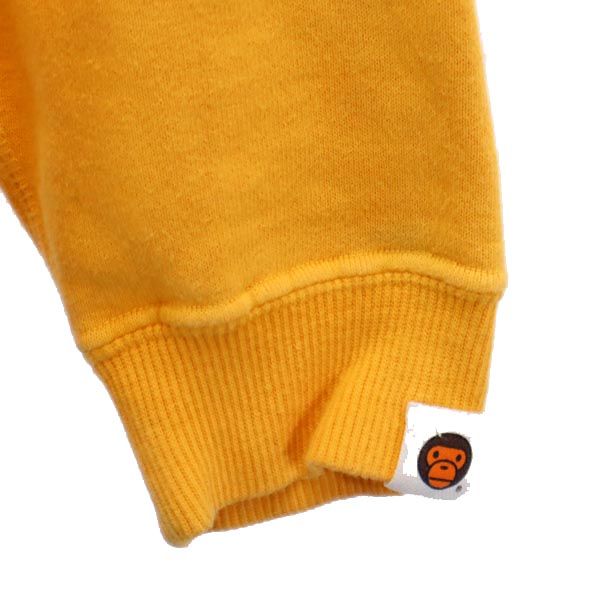 BABY MILO ベイビーマイロ 日本製 プリント 長袖 スウェット 130 オレンジ系 A BATHING APEトレーナー キッズ