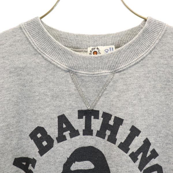 BABY MILO ベイビーマイロ 日本製 プリント 長袖 スウェット 130 グレー A BATHING APEトレーナー キッズ