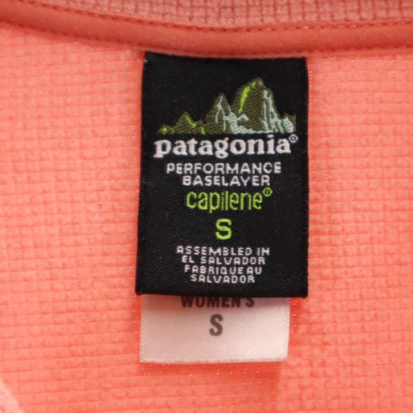 patagonia パタゴニア アウトドア 43475 長袖 ハーフジップ Tシャツ S ピンク系 ロンT レディース