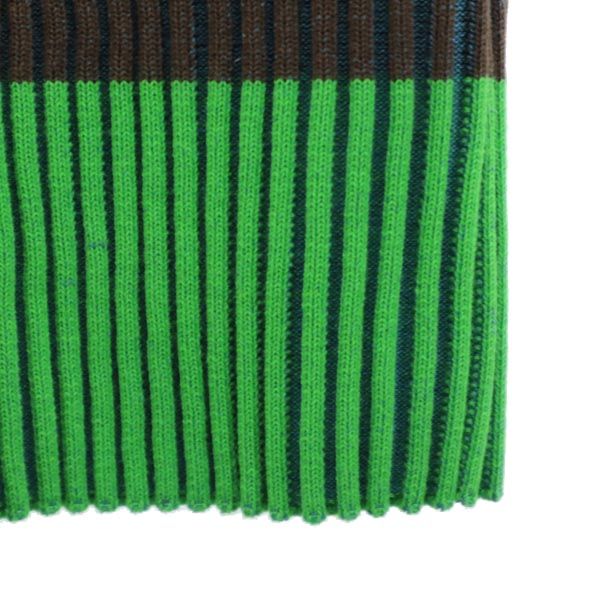 MAISON SPECIAL メゾンスペシャル 日本製 ボーダー柄 ノースリーブ リブ ニット F グリーン レディース