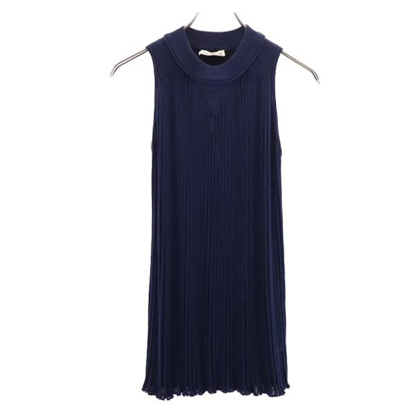 Sonia Rykiel ソニアリキエル イタリア製 ノースリーブ チュニック ニット XS ネイビー リブ レディース