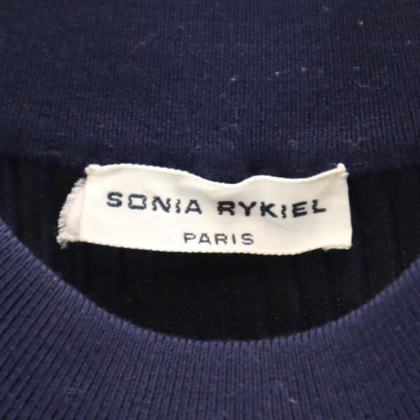Sonia Rykiel ソニアリキエル イタリア製 ノースリーブ チュニック ニット XS ネイビー リブ レディース