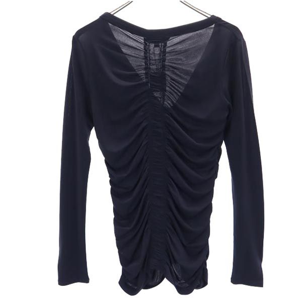 未使用 BURBERRY バーバリー 三陽商会 日本製 長袖 アンサンブル カットソー 2 ブラック LONDON キャミソール シャーリング レディース