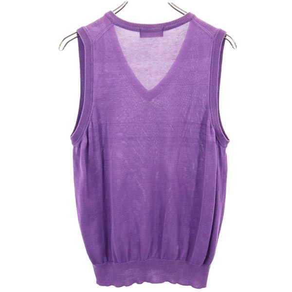 Burberrys バーバリーズ 90s オールド Vネック ニット ベスト L パープル 刺繍 メンズ