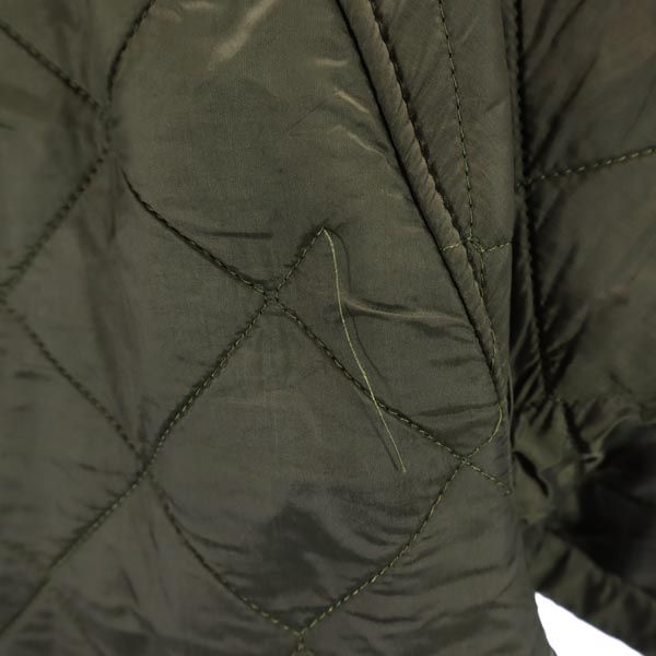 Barbour バブアー キルティングジャケット S グリーン系 裏フリース メンズ