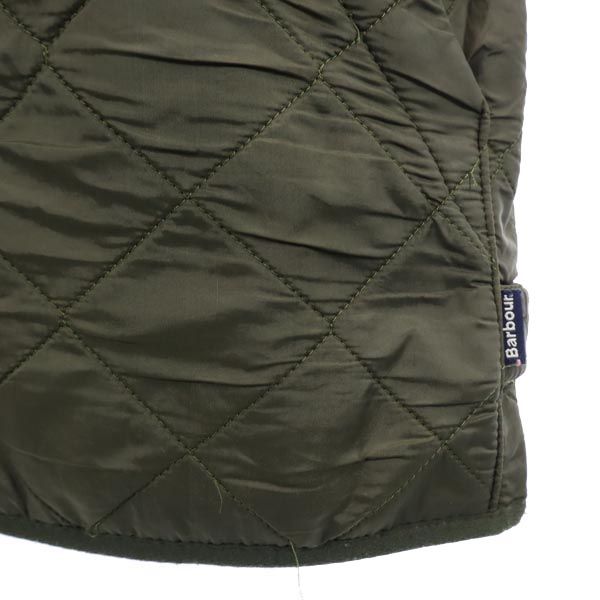 Barbour バブアー キルティングジャケット S グリーン系 裏フリース メンズ