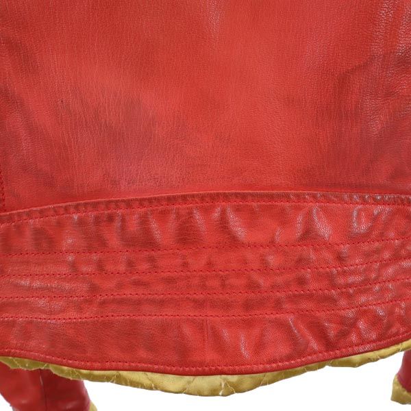 P.E.O.T.W AG ピーイーオーティーダブリューエージー 本革 レザー ライダースジャケット 44 オレンジ系 本皮 中綿 裏キルト メンズ