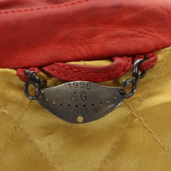 P.E.O.T.W AG ピーイーオーティーダブリューエージー 本革 レザー ライダースジャケット 44 オレンジ系 本皮 中綿 裏キルト メンズ