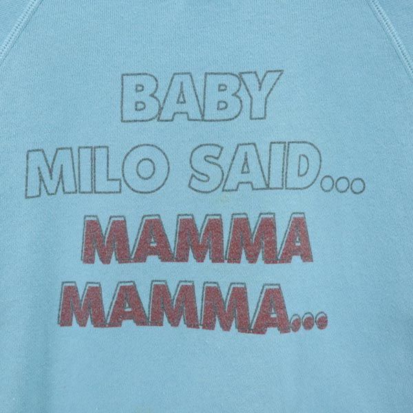 BABY MILO ベイビーマイロ 日本製 プリント 長袖 スウェット トレーナー 130 ブルー系 裏起毛 A BATHING APE キッズ