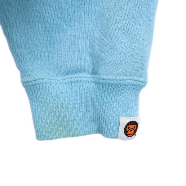 BABY MILO ベイビーマイロ 日本製 プリント 長袖 スウェット トレーナー 130 ブルー系 裏起毛 A BATHING APE キッズ