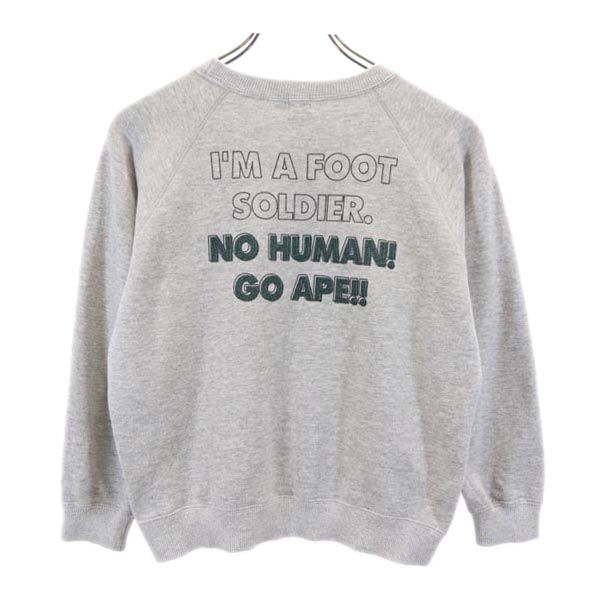 BABY MILO ベイビーマイロ 日本製 プリント 長袖 スウェット トレーナー 130 グレー系 裏起毛 A BATHING APE キッズ