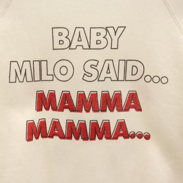 BABY MILO ベイビーマイロ 日本製 プリント 長袖 スウェット トレーナー 130 ホワイト 裏起毛 A BATHING APE キッズ