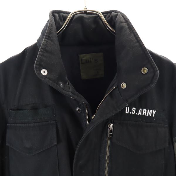 Lui's ルイス 長袖 ミリタリージャケット S ブラック ワークジャケット メンズ