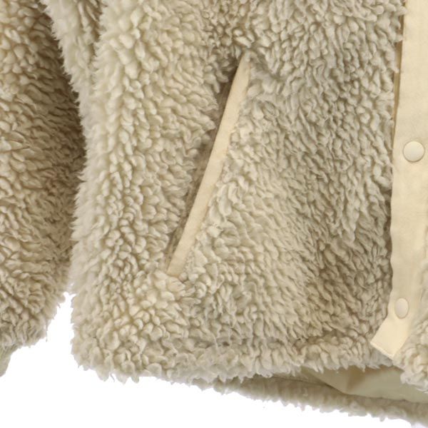 パタゴニア アウトドア 長袖 ノーカラー ボアジャケット XL14 ベージュ系 patagonia キッズ