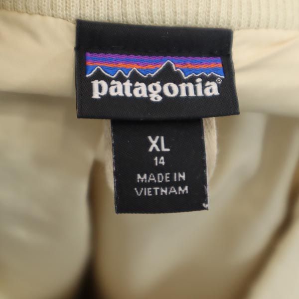 パタゴニア アウトドア 長袖 ノーカラー ボアジャケット XL14 ベージュ系 patagonia キッズ