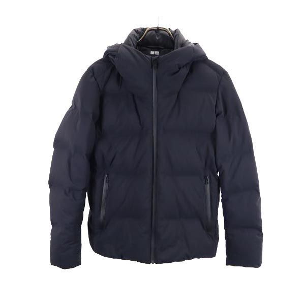UNIQLO ユニクロ シームレス ダウンジャケット S ブラック フード メンズ