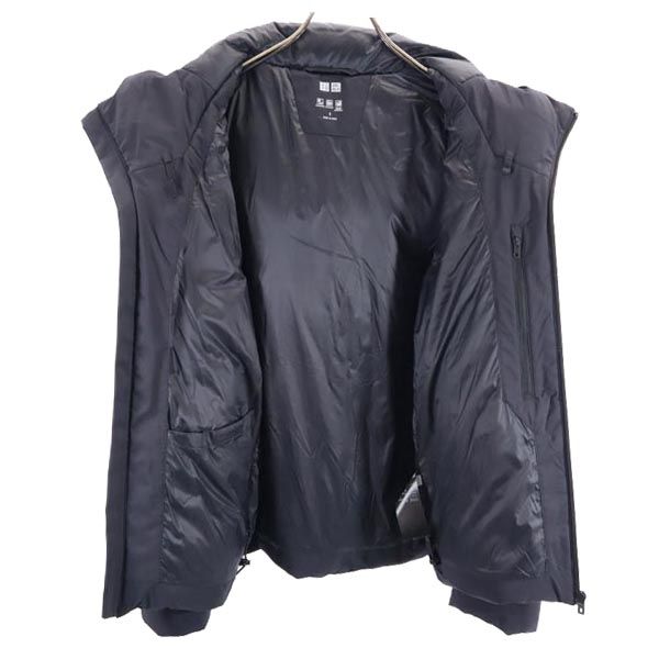 UNIQLO ユニクロ シームレス ダウンジャケット S ブラック フード メンズ