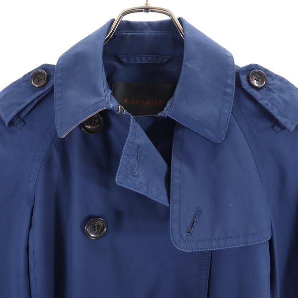 COACH コーチ ショート トレンチコート XS ネイビー レディース