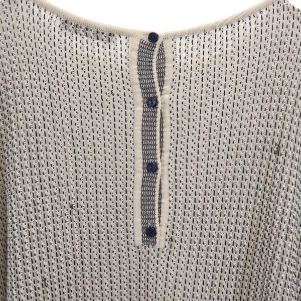 MAX MARA マックスマーラ 総柄 7分袖 ニット チュニック 白系 レディース