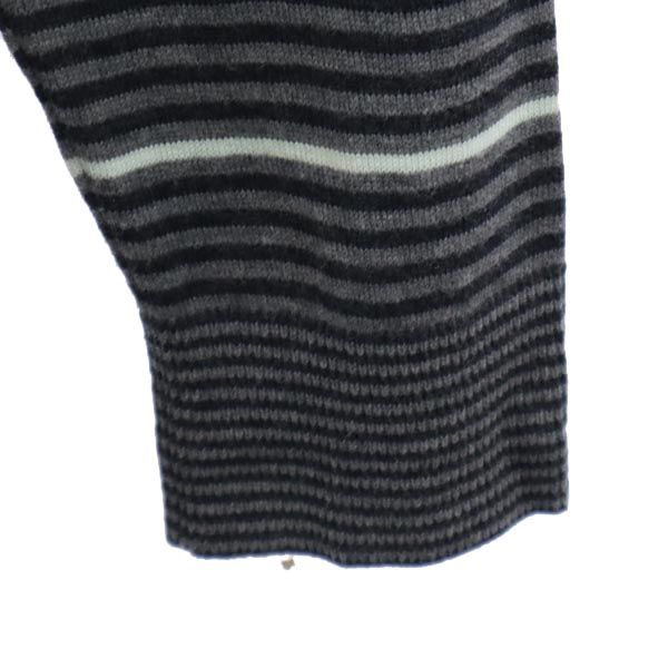 未使用 ARMANI EXCHANGE アルマーニエクスチェンジ ボーダー柄 長袖 Vネック ニット セーター XL グレー メンズ