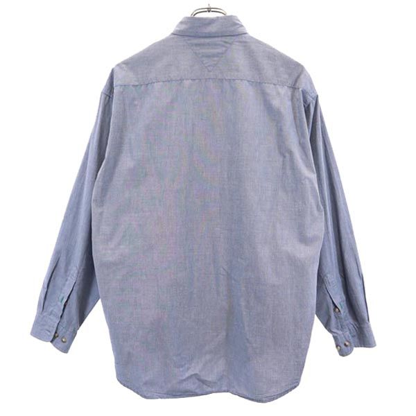 TOMMY HILFIGER トミーヒルフィガー 90s オールド 長袖 ボタンダウンシャツ M ネイビー系 メンズ