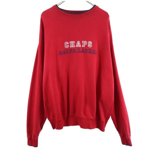 CHAPS RALPH LAUREN チャップスラルフローレン 長袖 スウェット トレーナー L 赤 裏起毛 メンズ