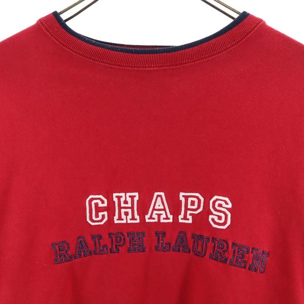 CHAPS RALPH LAUREN チャップスラルフローレン 長袖 スウェット トレーナー L 赤 裏起毛 メンズ