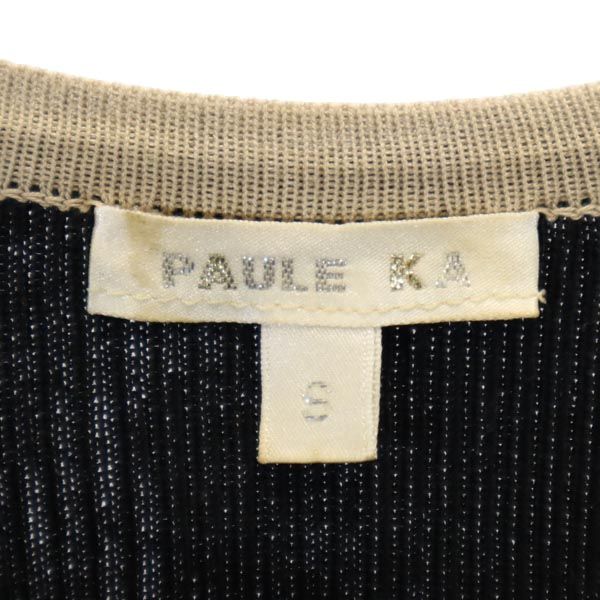 PAULE KA ポールカ 7分袖 リブニット カットソー S ブラック レディース