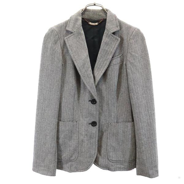 SEE BY CHLOE シーバイクロエ ウールブレンド 長袖 テーラードジャケット USA4 グレー系 ヘリンボーン レディース