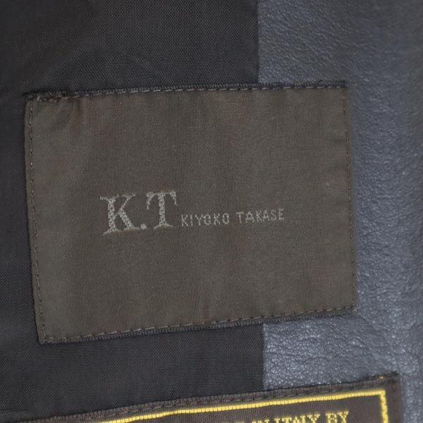 K.T KIYOKO TAKASE ケーティーキヨコタカセ 日本製 ウール ノーカラー ジャケット 9 グレー レディース
