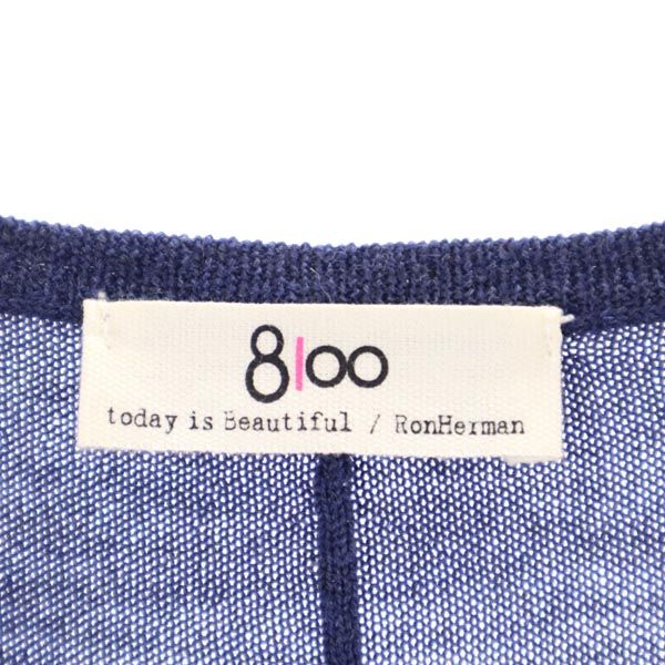 8100 エイティワンハンドレッド ウール 長袖 ニット ワンピース S ネイビー系 Ron Herman レディース