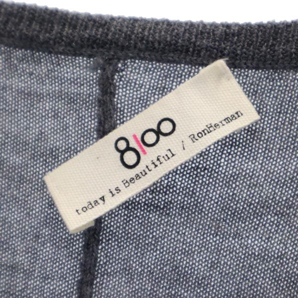 8100 エイティワンハンドレッド 長袖 ニット ワンピース S グレー系 レディース