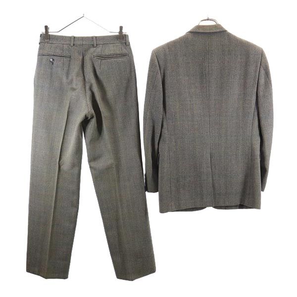 Christian Dior クリスチャンディオール ウール チェック柄 スーツ 上下 セットアップ YA-4(87-73-165) グレー系 テーパードジャケット メンズ