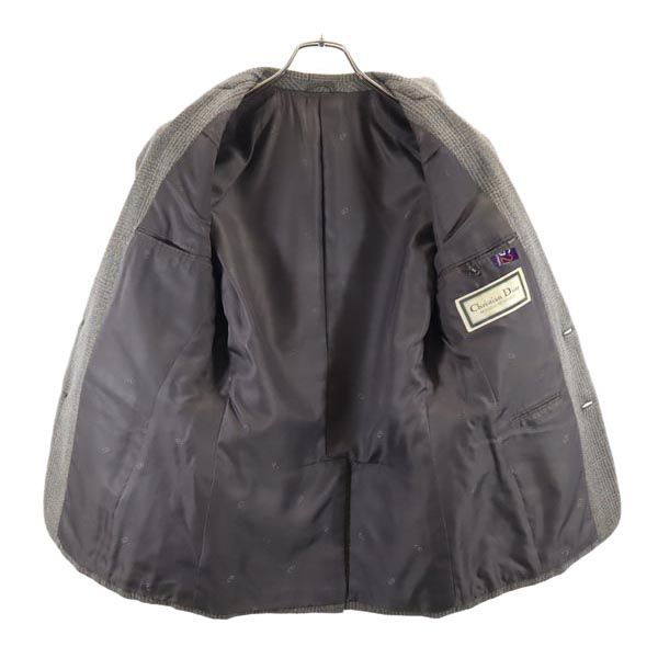 Christian Dior クリスチャンディオール ウール チェック柄 スーツ 上下 セットアップ YA-4(87-73-165) グレー系 テーパードジャケット メンズ