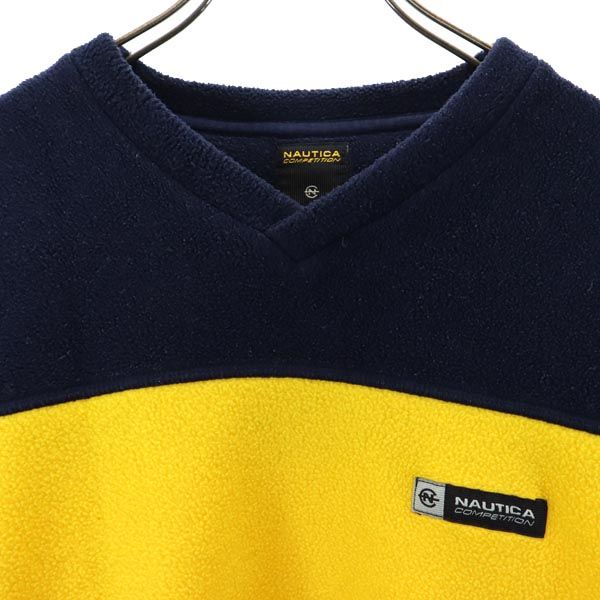NAUTICA ノーティカ USA製 長袖 ボアフリース トレーナー M イエロー メンズ