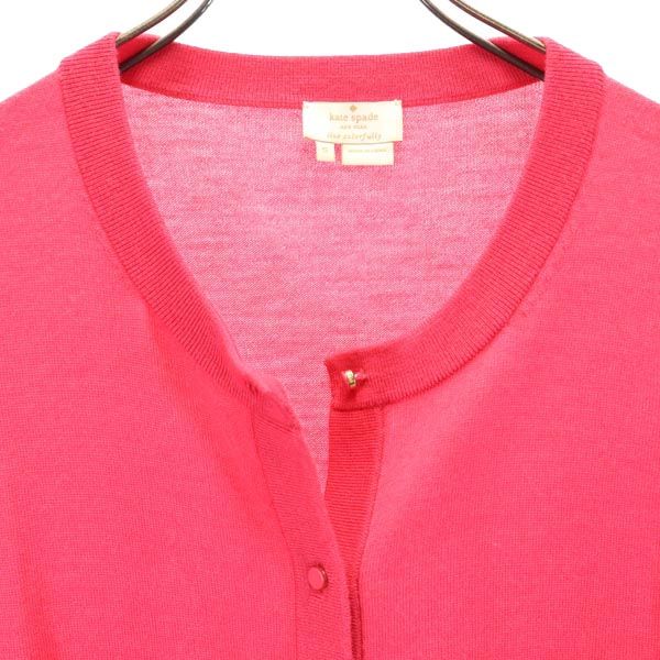 Kate Spade ケイトスペード 7分袖 ニット カーディガン S ピンク レディース