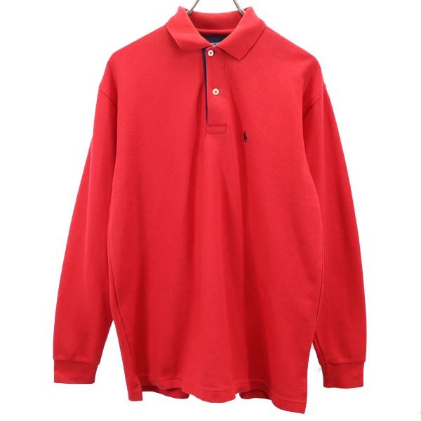 Polo by Ralph Lauren ポロバイラルフローレン 長袖 ポロシャツ L レッド系 鹿の子 メンズ
