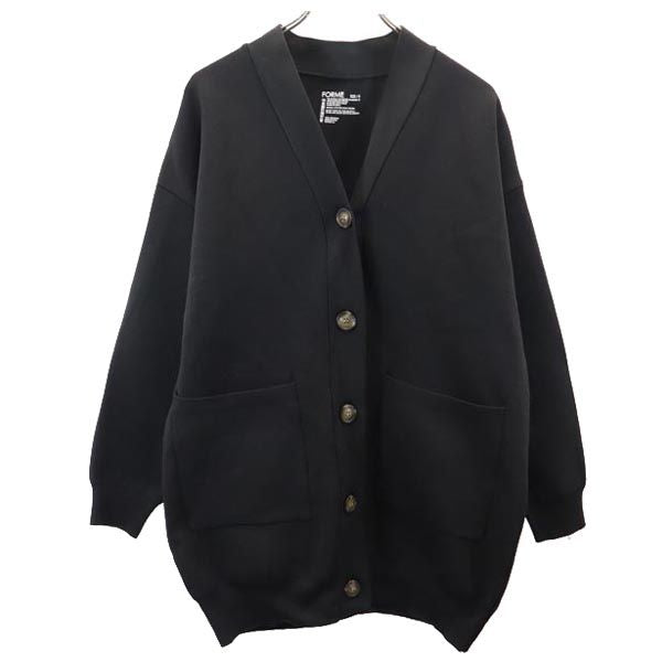 FORME フォルメ 長袖 Vネック ニット カーディガン ブラック レディース