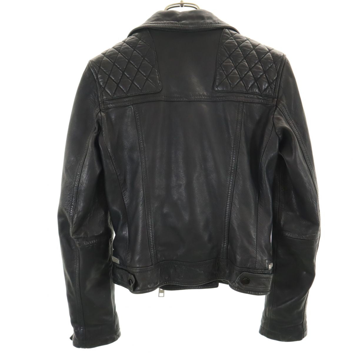ALLSAINTS オールセインツ 羊革 レザー ダブルライダースジャケット 34 ブラック レディース