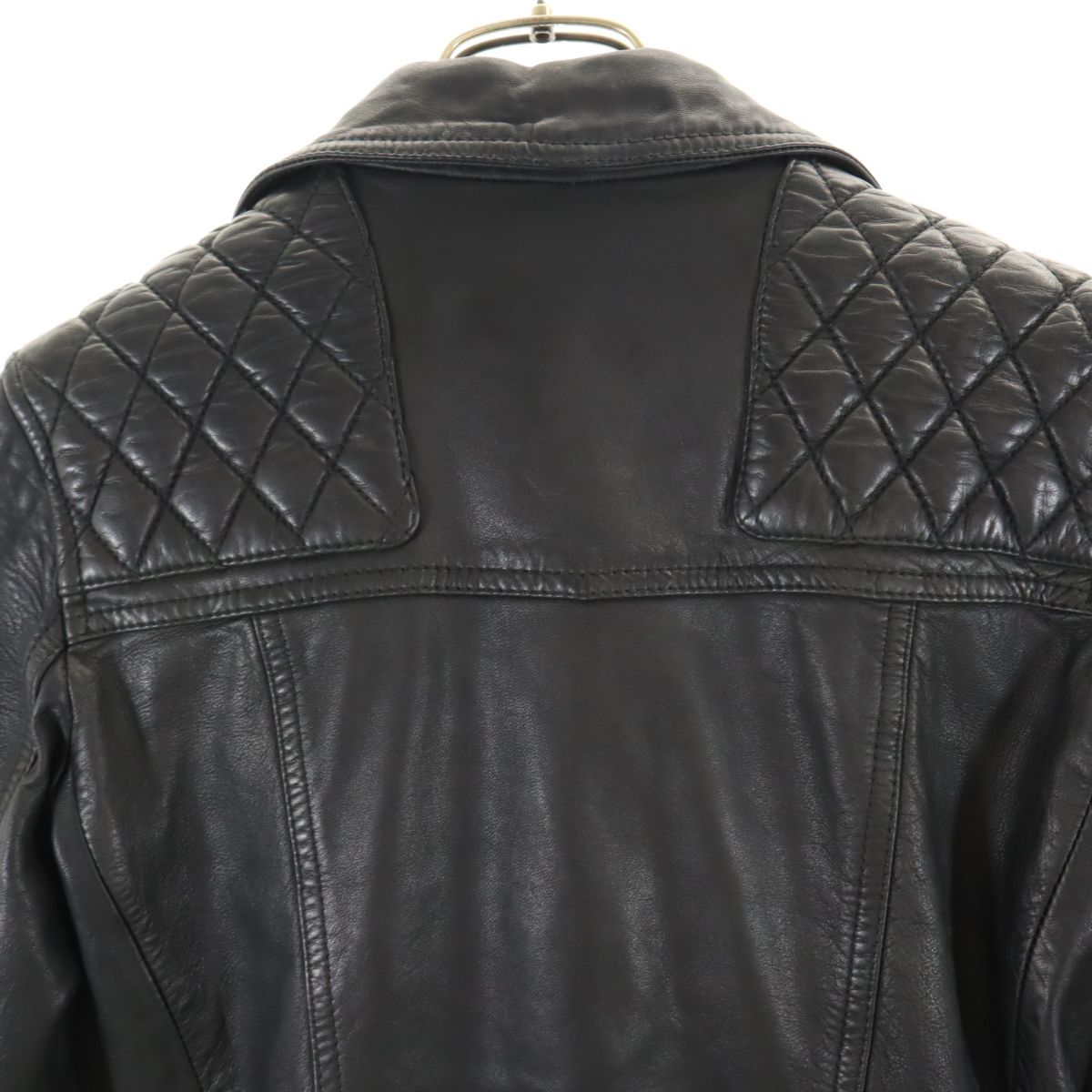 ALLSAINTS オールセインツ 羊革 レザー ダブルライダースジャケット 34 ブラック レディース
