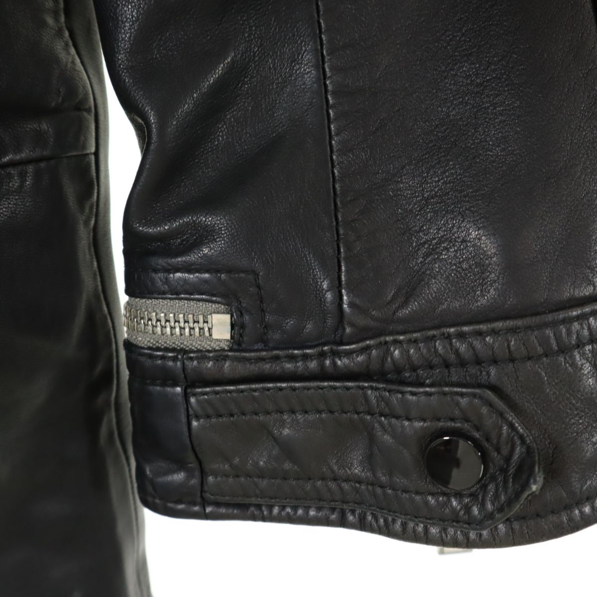 ALLSAINTS オールセインツ 羊革 レザー ダブルライダースジャケット 34 ブラック レディース